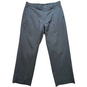 Calvin Klein Men's Straight Leg Dress Pants Flat Front Size 32x30 Gray Pinstripe